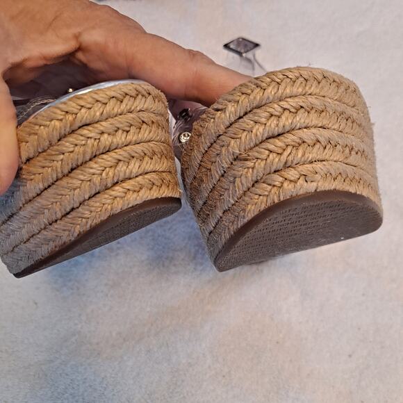 SCHUTZ Clear and Tan Wedge Sandals - Picture 10 of 10